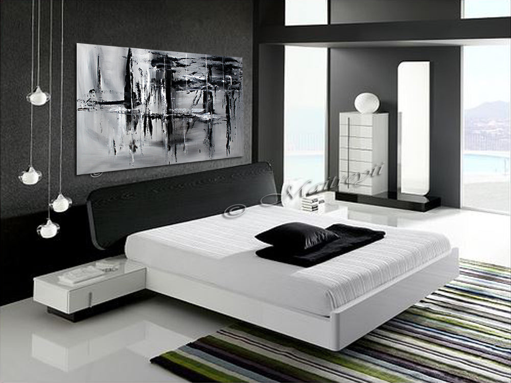 Black and White Large Painting For Modern Homes - Light And Shade 2