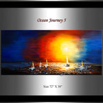 Large Ocean Art Oil Painting on Canvas Modern Wall Art Seascape - Ocean Journey 5 - LargeModernArt