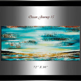 Large Ocean Art Oil Painting on Canvas Modern Wall Art Seascape - Ocean Journey 15 - LargeModernArt