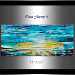 Large Ocean Art Oil Painting on Canvas Modern Wall Art Seascape - Ocean Journey 16 - LargeModernArt