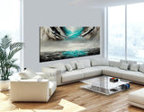 Large Ocean Art Teal Turquoise Paintings - Modern Wall Art - Ocean Paradise 40 - LargeModernArt