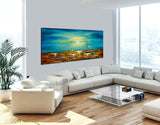 Large Ocean Art Oil Painting on Canvas Modern Wall Art Seascape - Ocean Journey 2 - LargeModernArt