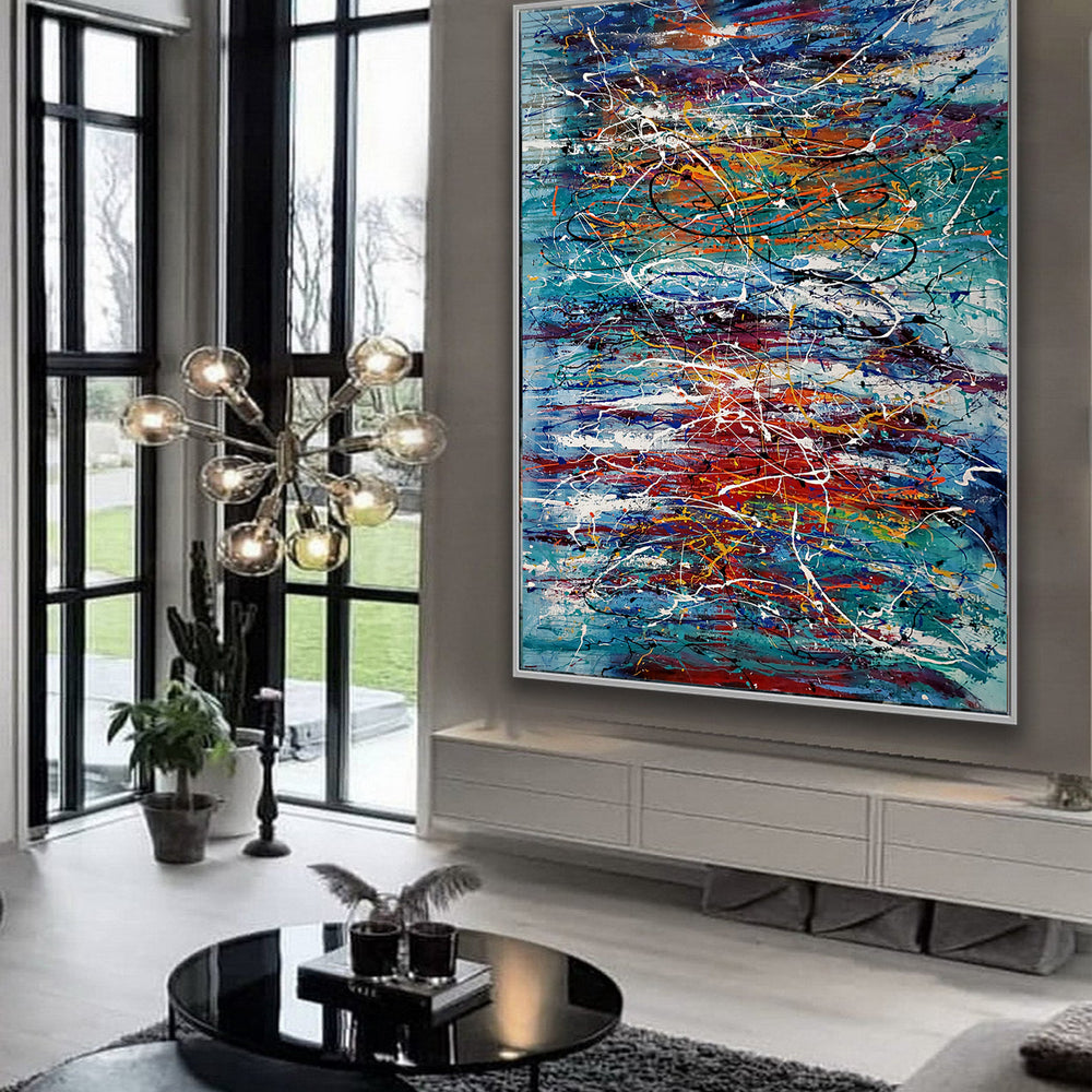 Abstract Angel Paintings | Jackson Pollock Style | Large Modern Art - Path to Paradise