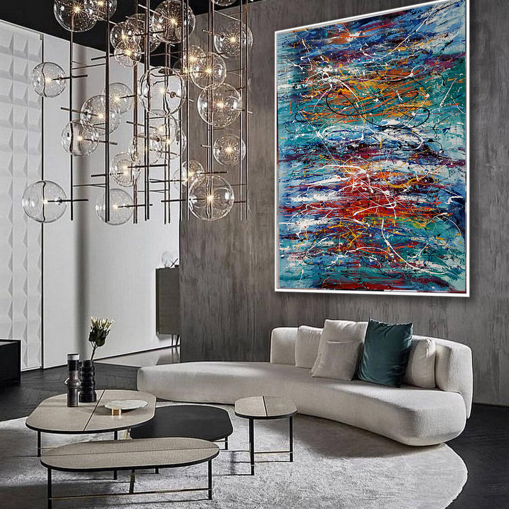 Abstract Angel Paintings | Jackson Pollock Style | Large Modern Art - Path to Paradise