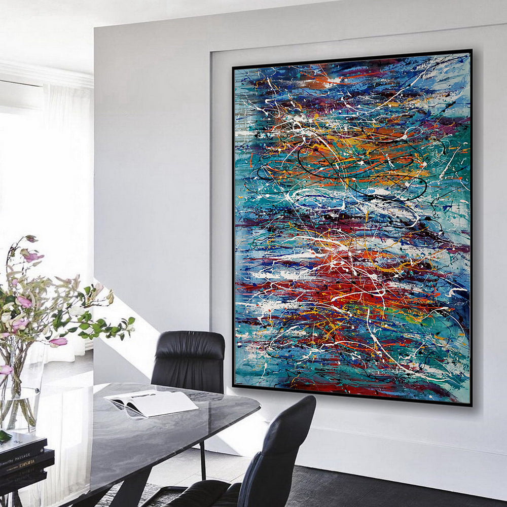 Abstract Angel Paintings | Jackson Pollock Style | Large Modern Art - Path to Paradise