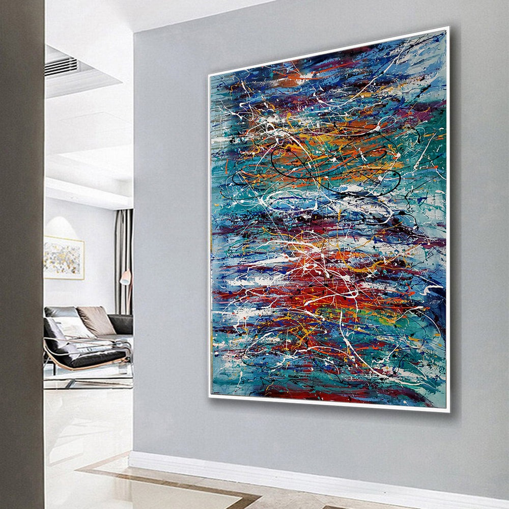 Abstract Angel Paintings | Jackson Pollock Style | Large Modern Art - Path to Paradise