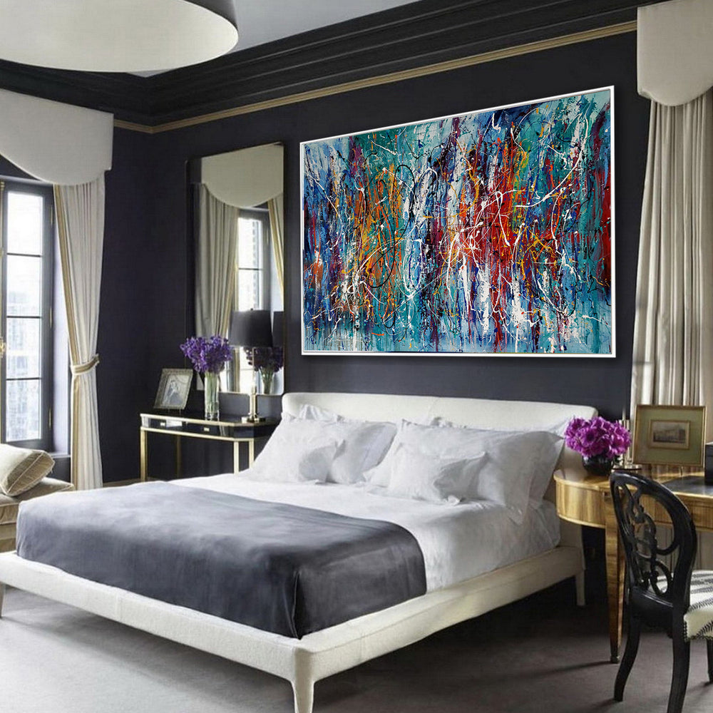 Abstract Angel Paintings | Jackson Pollock Style | Large Modern Art - Path to Paradise