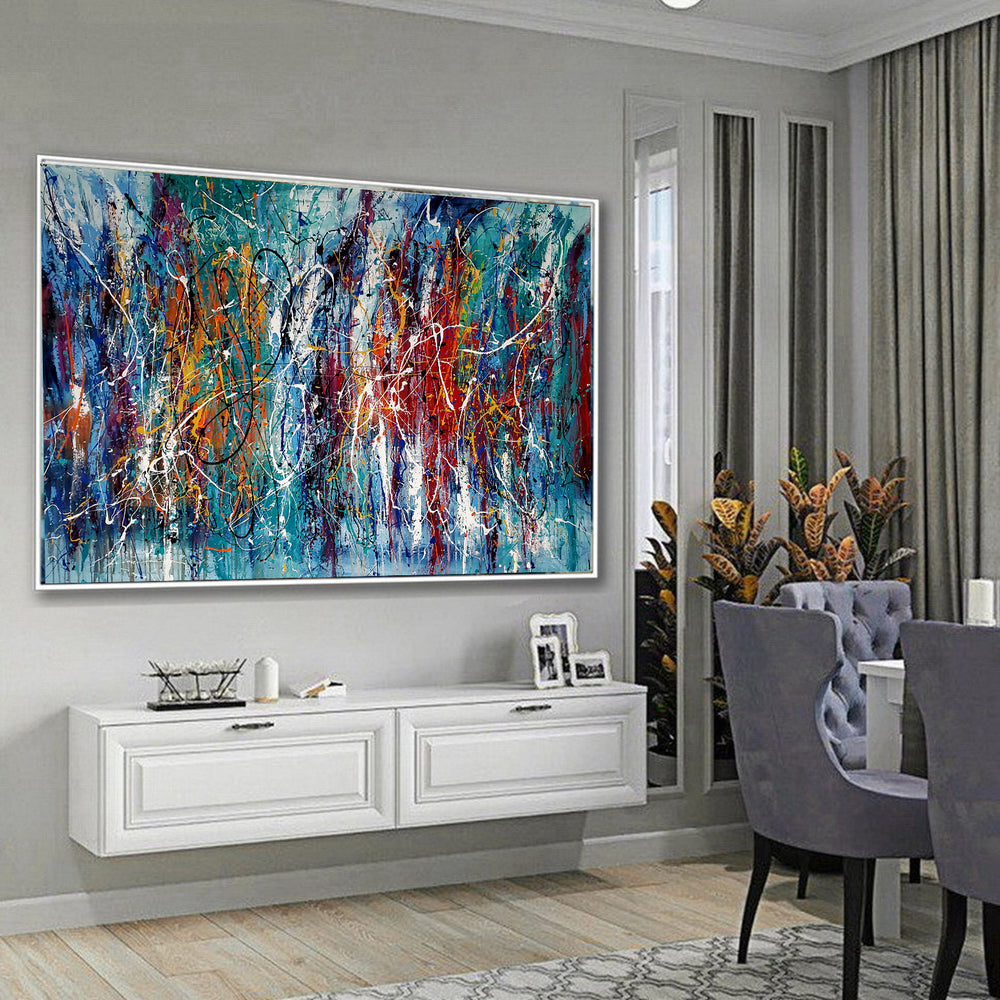 Abstract Angel Paintings | Jackson Pollock Style | Large Modern Art - Path to Paradise