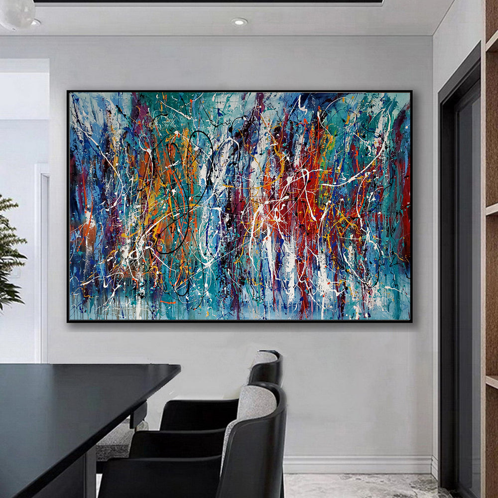 Abstract Angel Paintings | Jackson Pollock Style | Large Modern Art - Path to Paradise