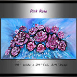 Flowers Painting - Pink Rose - LargeModernArt