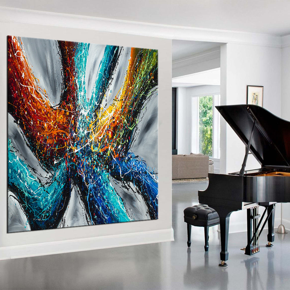 Large Modern Art Oil Painting on Canvas Modern Wall Art - Power of Elegance 4