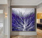 Purple Art Jackson Pollock Style Canvas Painting Large Modern Wall Decor Beautiful Abstract Art For Sale - LargeModernArt