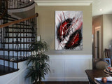 Abstract Painting Red Black Original - Red Passion 2 - LargeModernArt