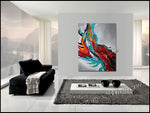 Large Abstract Paintings Red Modern Original Contemporary Art For Sale Oversize Luxury Style Handmade - LargeModernArt