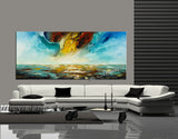 Abstract Modern Art Oil Painting on Canvas Modern Wall Art Mystic Texture Painting - Seascape 33 - LargeModernArt