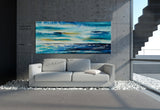 Large Ocean Art Oil Painting on Canvas Modern Wall Art Seascape - Ocean Journey 11 - LargeModernArt