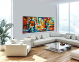 Large Modern Art Oil Painting on Canvas - Modern Wall Art Figurative Divine Love - LargeModernArt