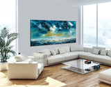 Large Ocean Art Oil Painting on Canvas Modern Wall Art Seascape Painting - Seascape 3 - LargeModernArt