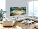 Large Ocean Art Oil Painting on Canvas Modern Wall Art Seascape - Ocean Journey 23 - LargeModernArt