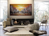 Cityscape Oil Painting For Luxury homes - The Urban City - LargeModernArt