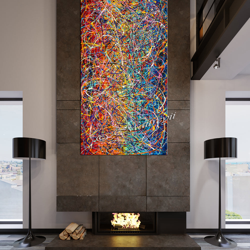 Painting Jackson Pollock Multiple Size Drip Style Abstract art on Canvas, large Wall Art - Vintage Beauty 148