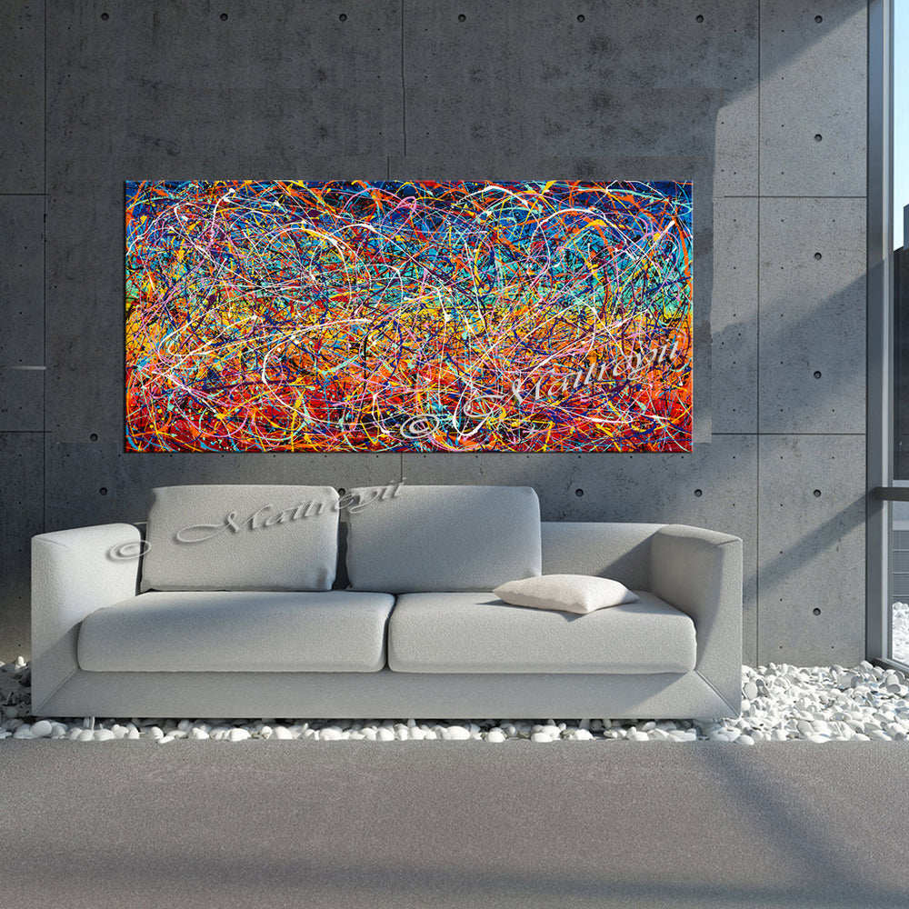 Painting Jackson Pollock Multiple Size Drip Style Abstract art on Canvas, large Wall Art - Vintage Beauty 148