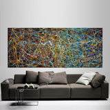 Jackson Pollock Style | Abstract artwork large oil painting on canvas modern wall art - Vintage Beauty 16 - LargeModernArt