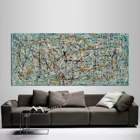 Jackson Pollock Style | Abstract artwork large oil painting oversize luxury Homes - Vintage Beauty 60 - LargeModernArt