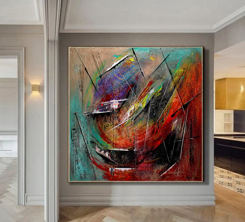 Bohemian Painting Modern Art for sale Online - Original Oil Painting on Canvas - Abstract Wall Art for Luxury Homes - LargeModernArt