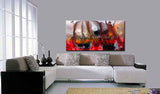 Red Oil Painting Abstract Art For Sale, Black Hole Beauty 81 - Size 48x24  Worldwide shipping - LargeModernArt