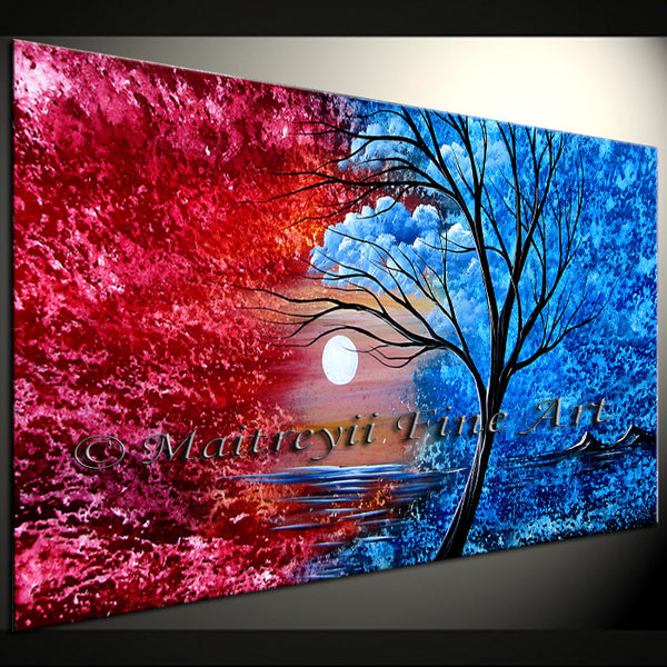 Large Landscape artwork Oil Painting on Canvas - Modern Wall Blissful  Sunrise 2