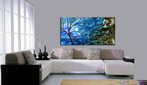 Large Landscape artwork Oil Painting on Canvas - Modern Wall Blissful ...