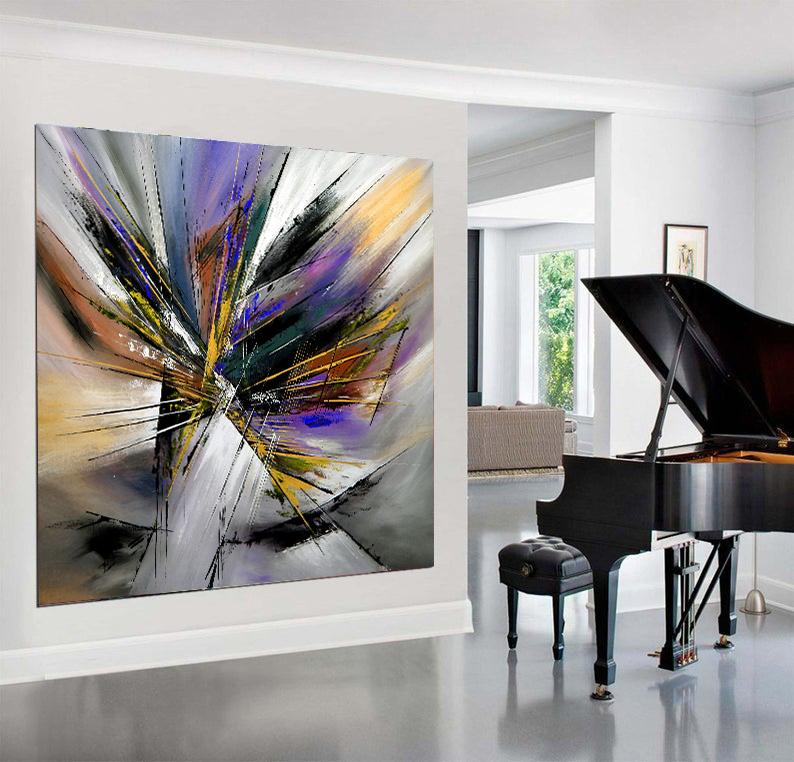 Large Modern Art Abstract Wall Oil Painting On Canvas For Luxury ...