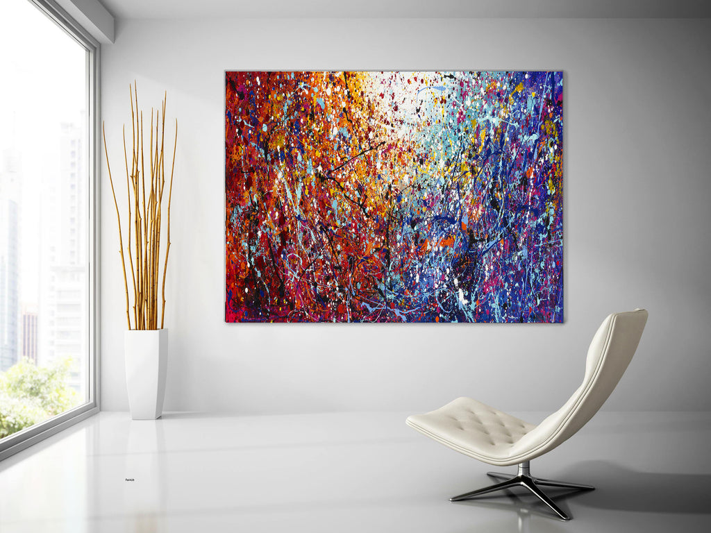 Abstract Wall Art, Red Abstract Art,modern Art Canvas Painting, Oversized  Wall Art, Large Wall Art, Hand Painted Canvas Painting SN167 