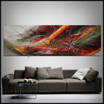 Abstract painting on Canvas Red Blue 72", Wall Art Home Decor - Fall Begins