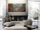 Jackson Pollock Style Original Paintings for Sale abstract art on Canvas, Modern Wall decor Luxury Homes - LargeModernArt