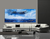 Abstract Modern Art Oil Painting on Canvas Modern Wall Art Mystic Texture Painting - Seascape 13 - LargeModernArt