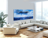 Abstract Modern Art Oil Painting on Canvas Modern Wall Art Mystic Texture Painting - Seascape 13 - LargeModernArt