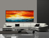 Large Ocean Art Oil Painting on Canvas Modern Wall Art Seascape - Ocean Journey 10 - LargeModernArt
